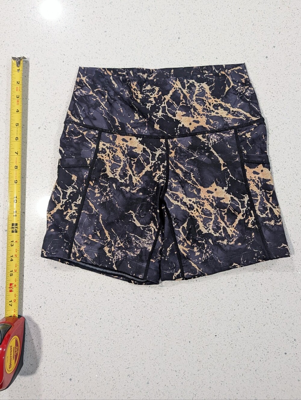 CONSTANTLY VARIED XS X Small Squat Athletic Yoga Workout Lifting Shorts MARBLE